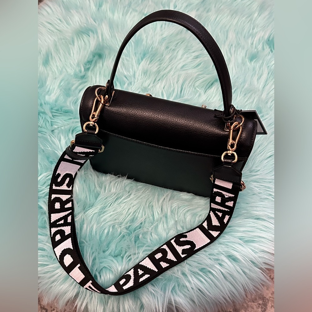 Karl Lagerfeld Paris Black Embellished Women's Handbag NEW! FIRM 65% OFF! - Picture 4 of 12